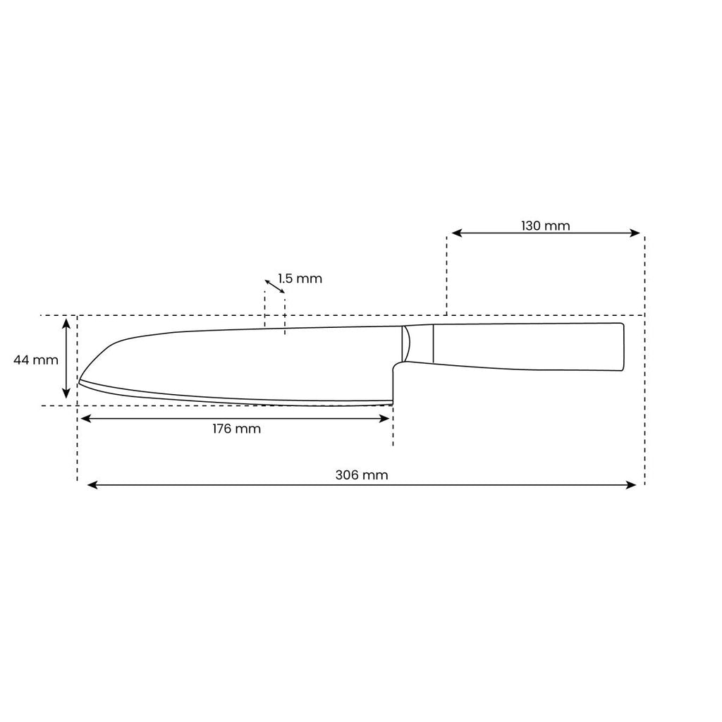 Japanese-Style Hammered Santoku Knife – 7.1 inches (18 cm) Precision Blade