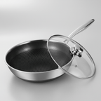 7pc Clad Hybrid Cookware Set with Lids & Wok Bundle