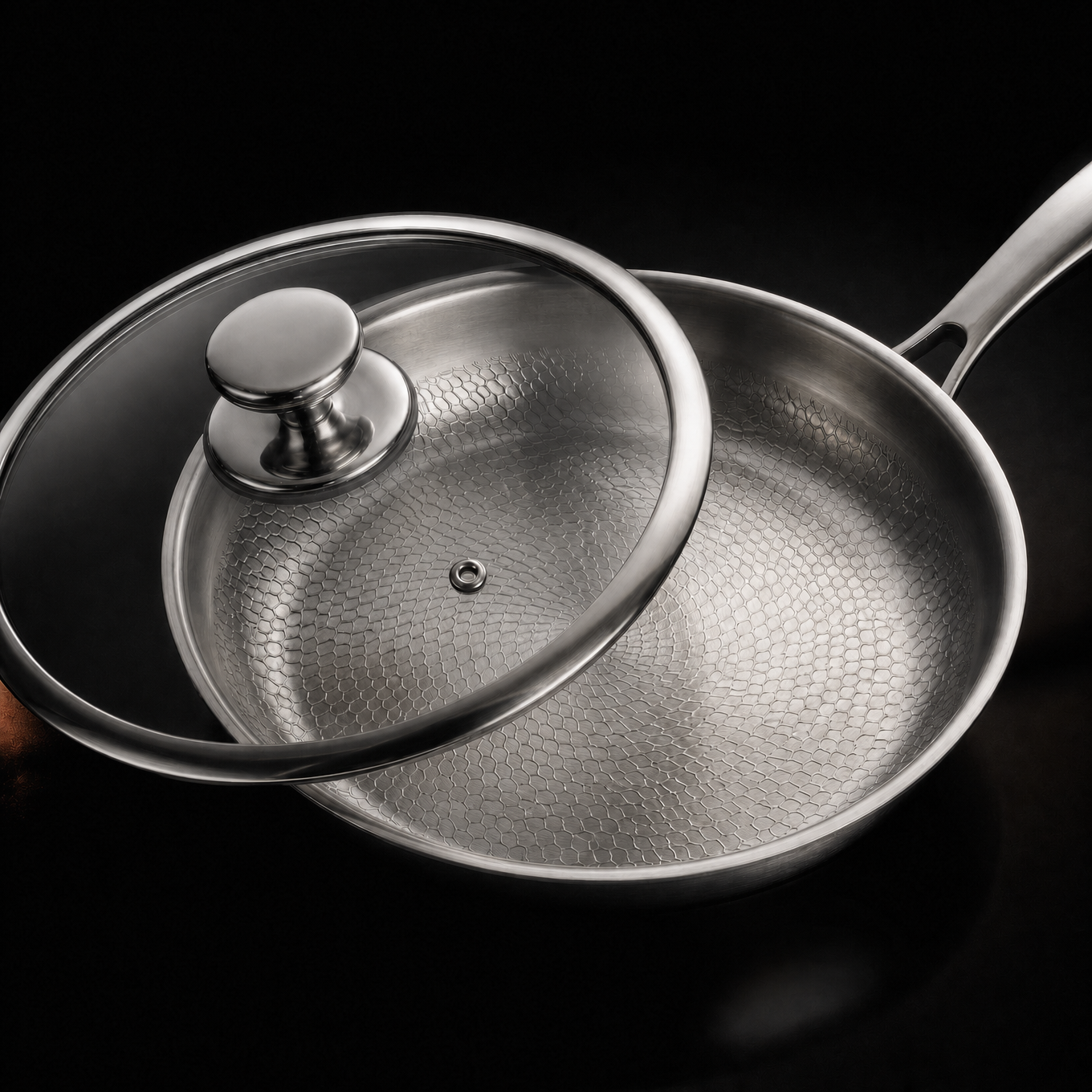Hand-Hammered Titanium Multi-Pan Cook Set with Cutting Board (5 Pans, 8–10 Inch)