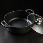 Cast Iron Casserole Pan with Glass Lid
