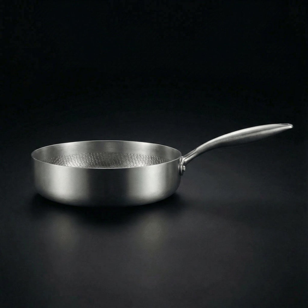 Hand-Hammered Titanium Family Set: 4 Pans & Utensils